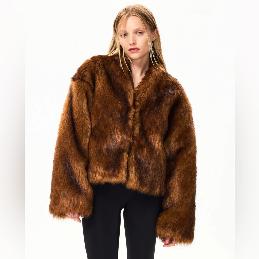 NWT KHY FAUX FUR JACKET IN CEDAR - Picture 3 of 10